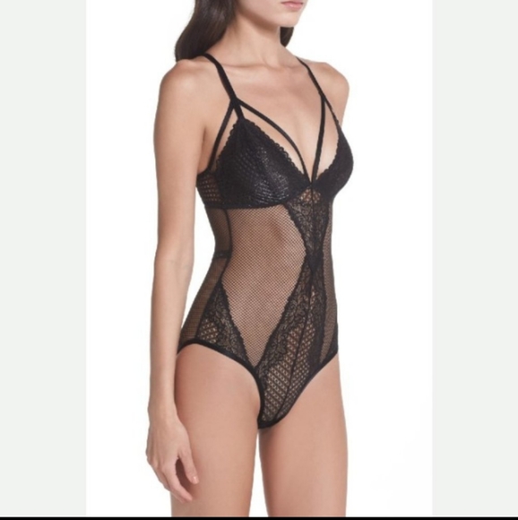 Sam Edelman Black Mesh Lingerie Bodyduit - Picture 2 of 11